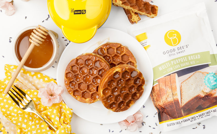 No Wheat Waffles w/ Sweet Lavender Honey Glaze