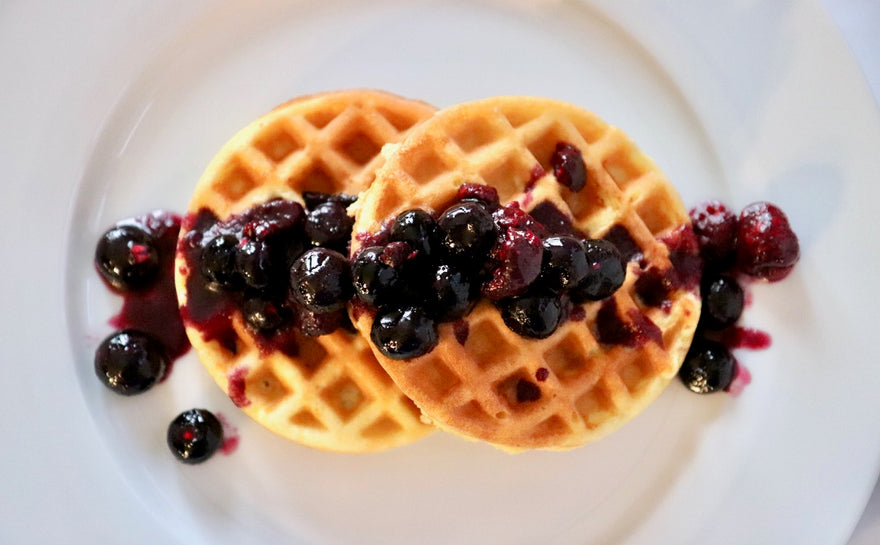 Good Dee's Blueberry Sauced Waffles