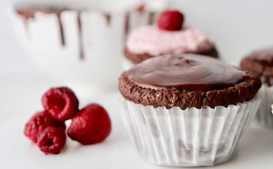 Good Dee's Chocolate Cupcakes with Raspberry Filling and Chocolate Ganache