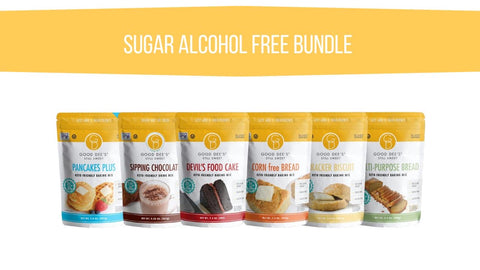 Sugar Alcohol Free Bundle! Gluten Free, No Sugar Added - 1 Multi-Purpose Bread Mix, 1 Corn Free Bread Mix, 1 Cracker Biscuit Mix, 1 Pancake Mix, 1 Devil’s Food Cake, 1 Sipping Chocolate- Save 20%