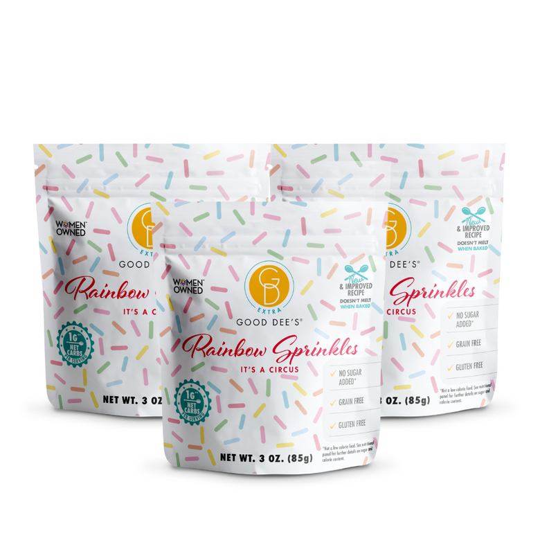 Keto Sprinkles, Sugar Free Sprinkles, 1g Net Carb, Large Value Size Bag, 6  oz, Non-GMO, Dye Free, Plant-Based, Vegan, Gluten Free, All Natural, No  Artificial Coloring(Rainbow, 4 Pack) 