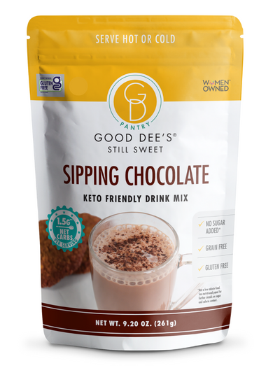 PRESALE: Good Dee's Sipping Chocolate Low Carb Drink Mix - Vegan, No Sugar Added*, Soy Free and Gluten Free