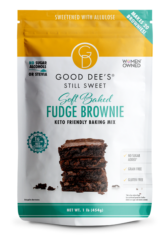 Keto Soft Baked Fudge Brownie Mix - Gluten Free and No Added Sugar, 1lb Bag