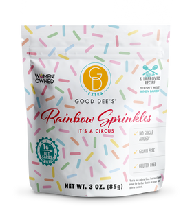 Good Dee's Sugar Free Rainbow "It's A Circus" Sprinkles - Dye Free, Natural Coloring, Keto Friendly, Vegan, <1g Net Carbs