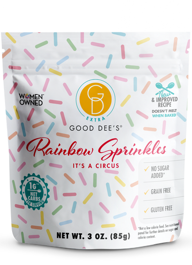 Good Dee's Sugar Free Rainbow "It's A Circus" Sprinkles - Dye Free, Natural Coloring, Keto Friendly, Vegan, <1g Net Carbs