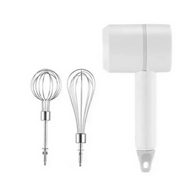 Portable Electric Cordless Handheld Mixer, 3-Speed Adjustable Lightweight USB Rechargeable Hand Mixer Stainless Steel (White)